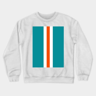 Retro American Football Stripes Miami Teal White Orange Crewneck Sweatshirt